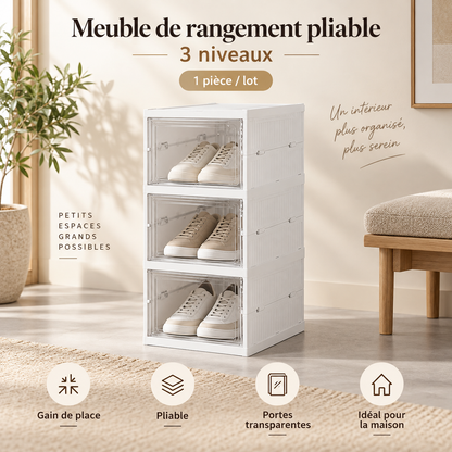 Boîte de rangement chaussures pliable transparente – vue 5