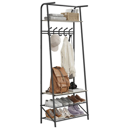 Portant d'entrée avec étagères à chaussures – Porte-manteau sur pied