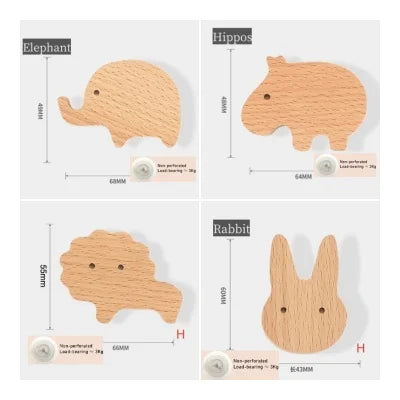 Crochets muraux en bois animaux – Chambre d'enfant – photo 5