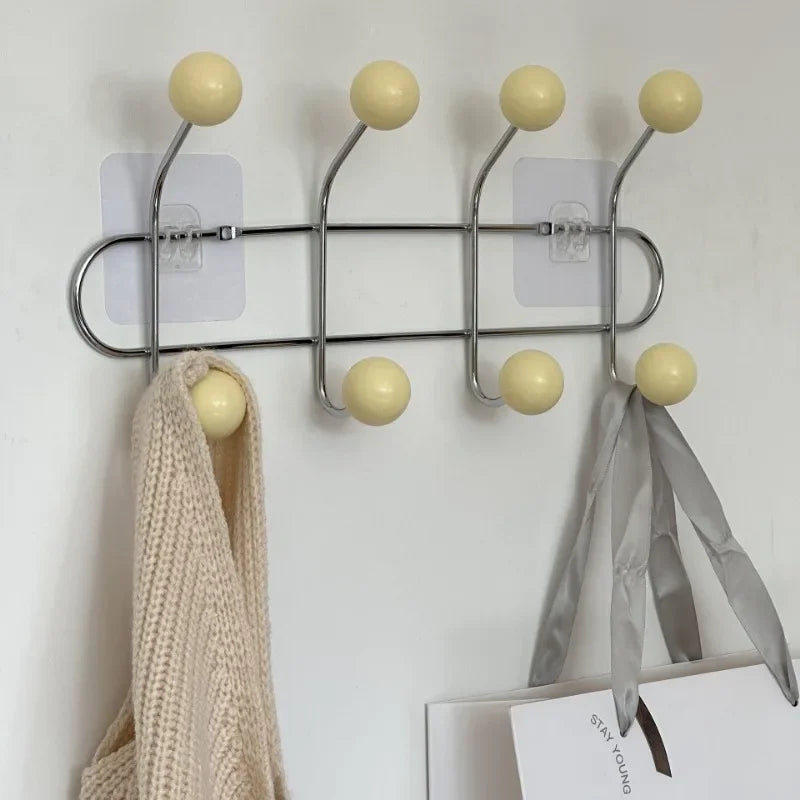 Porte-manteau mural 4, 5 ou 6 crochets – Jaune crème / 4 crochets