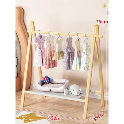 Portant en bois massif pour accessoires de chien et chat – Petit modèle 52x35x75 cm