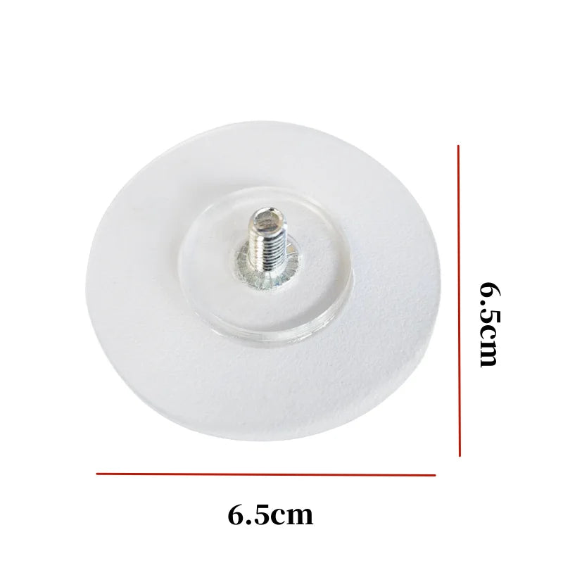 Disque adhésif transparent de 6,5 cm avec tige filetée, accessoire de fixation