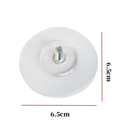 Disque adhésif transparent de 6,5 cm avec tige filetée, accessoire de fixation
