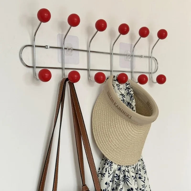Porte-manteau mural 4, 5 ou 6 crochets – Rouge / 6 crochets