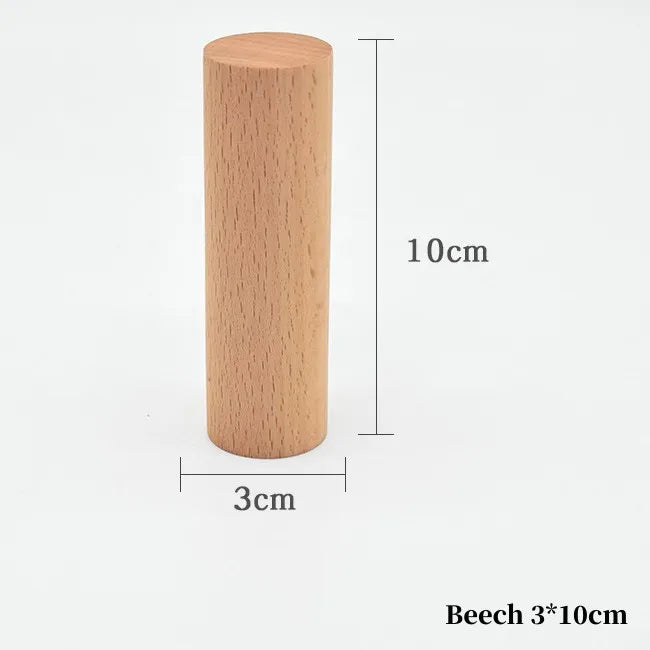 Patère murale en hêtre, cylindre droit de 3 cm de diamètre et 10 cm de haut
