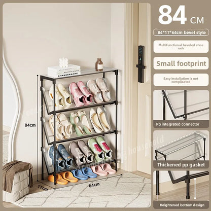 Étagère à chaussures inclinée multicouche – 60 ou 84 cm