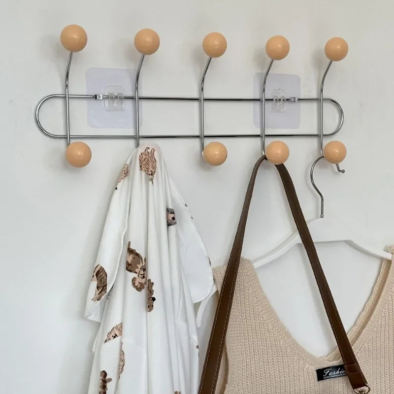 Porte-manteau mural 4, 5 ou 6 crochets – Abricot / 5 crochets