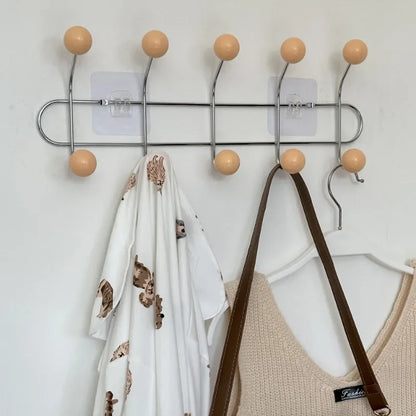 Porte-manteau mural 4, 5 ou 6 crochets – Abricot / 5 crochets