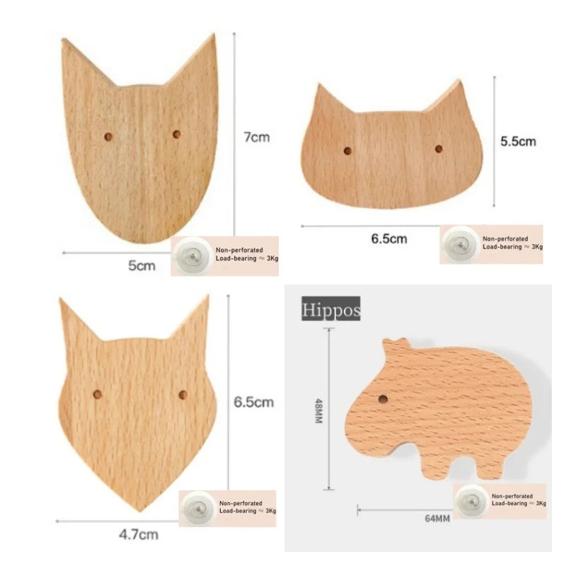 Crochets muraux en bois animaux – Chambre d'enfant – photo 7