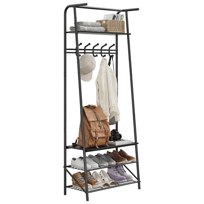Portant d'entrée avec étagères à chaussures – Porte-manteau sur pied