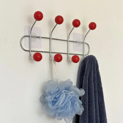 Porte-manteau mural 4, 5 ou 6 crochets – Rouge / 4 crochets