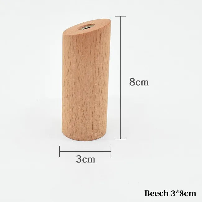 Patère murale en hêtre, cylindre incliné de 3 cm de diamètre et 8 cm de haut