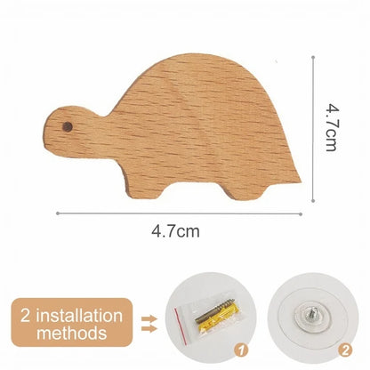 Crochets muraux en bois en forme d'animaux et de formes – 25 modèles