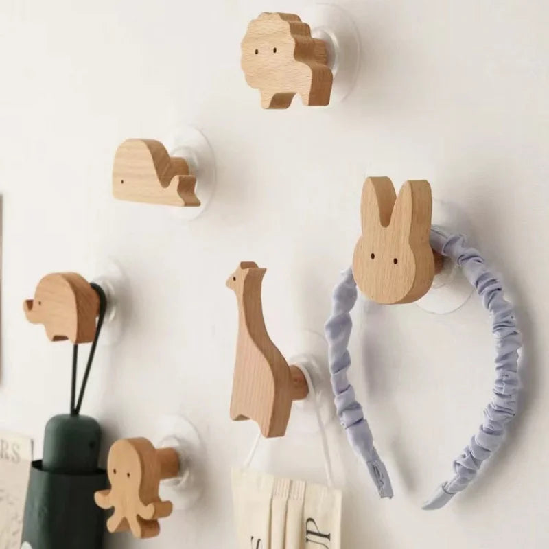 Crochets muraux en bois animaux – Chambre d'enfant – photo 1