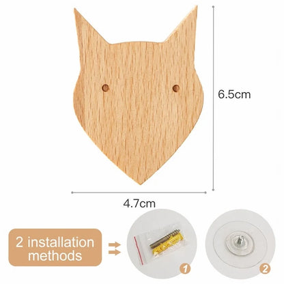 Crochets muraux en bois en forme d'animaux et de formes – 25 modèles
