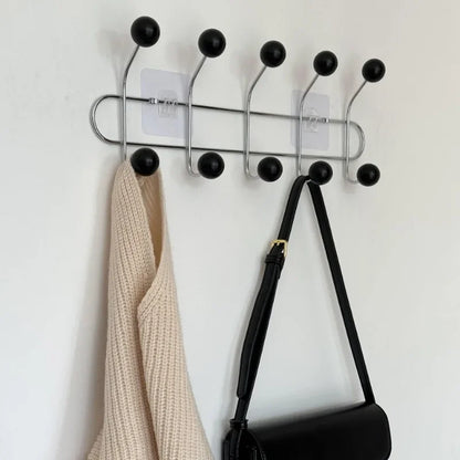 Porte-manteau mural 4, 5 ou 6 crochets – Noir / 5 crochets