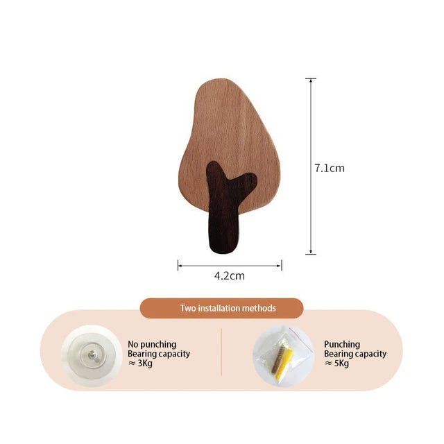 Crochets muraux en bois en forme d'animaux et de formes – 25 modèles