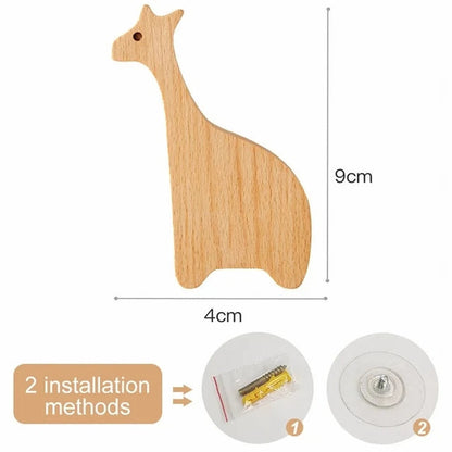 Crochets muraux en bois en forme d'animaux et de formes – 25 modèles