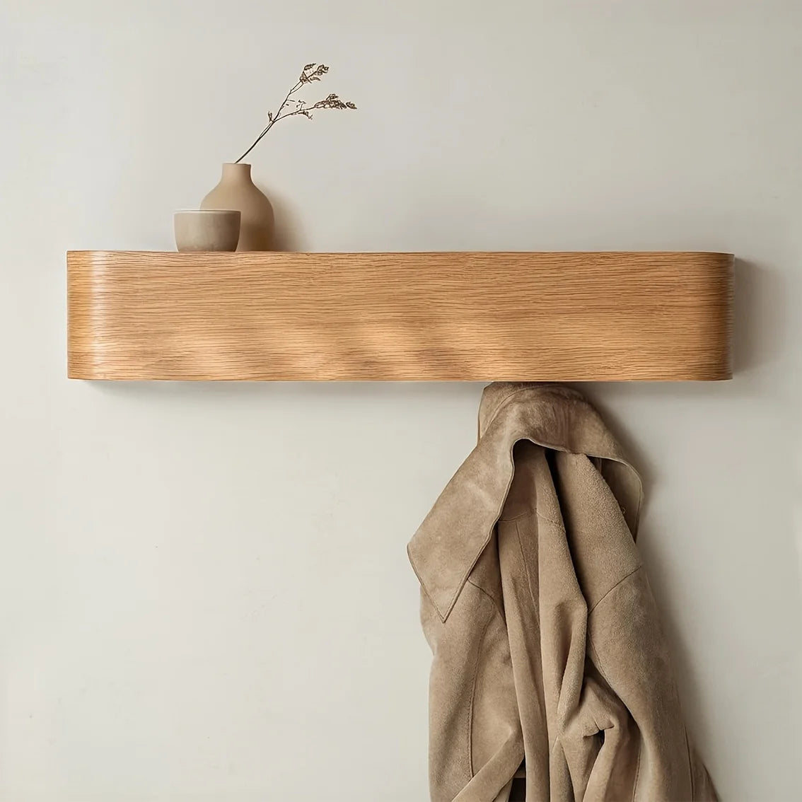 Porte-manteau mural moderne – Crochets et étagère cachés, 3 coloris – photo 1