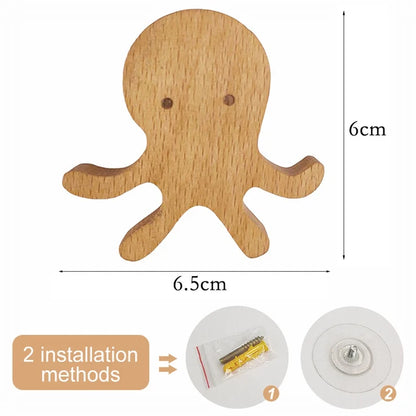 Crochets muraux en bois en forme d'animaux et de formes – 25 modèles