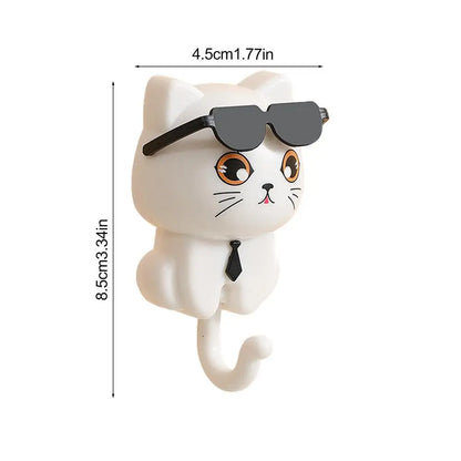 Crochets muraux chat dessin animé – Multifonctionnels imperméables – photo 3