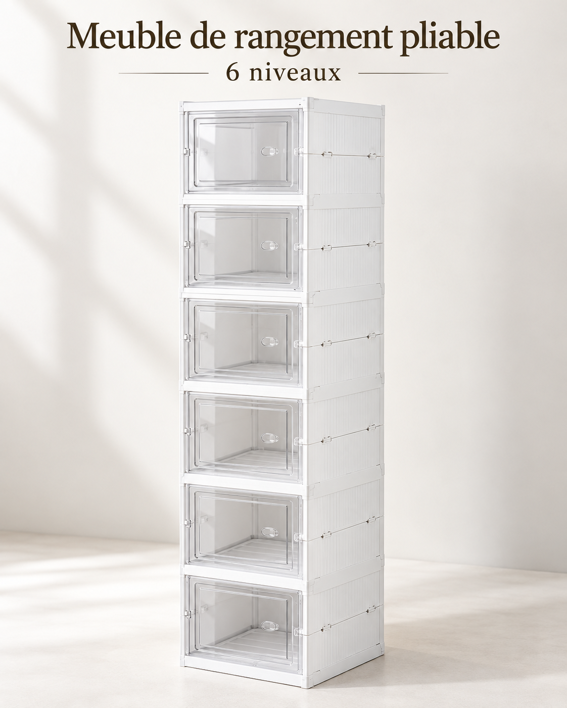 Boîte de rangement chaussures pliable transparente – vue 2