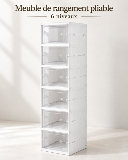 Boîte de rangement chaussures pliable transparente – vue 2