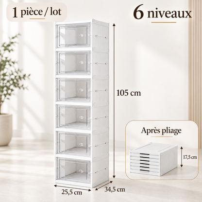 Boîte de rangement chaussures pliable transparente – vue 3