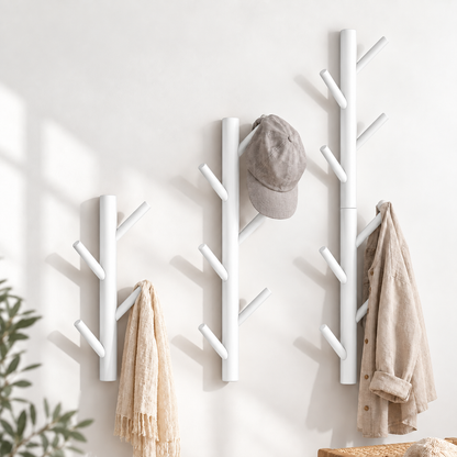 Porte-manteau mural en forme de branche – Bois, plusieurs finitions