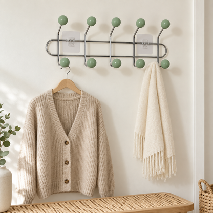 Porte-manteau mural 4, 5 ou 6 crochets – Hall d'entrée, 7 coloris